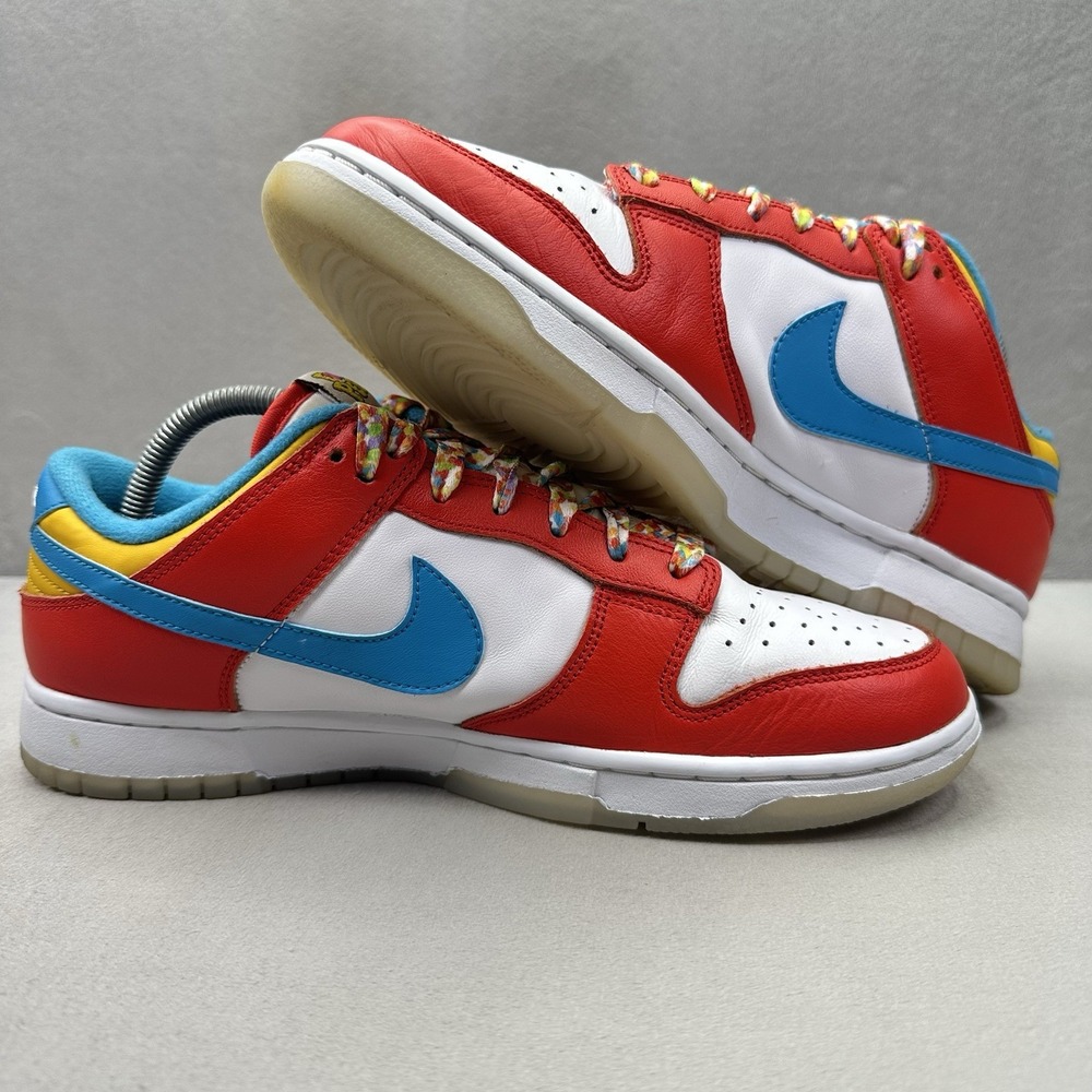 Nike Dunk Low QS Mens Size 9 Lebron James x Fruity Pebbles Shoes Red White 2022 - Picture 5 of 9